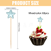 12 Sets 6 Colors PU Leather Cake Toppers with Bamboo Stick FIND-CA0009-83-2