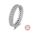 Rhodium Plated 925 Sterling Silver Cubic Zirconia Finger Ring for Women RJEW-L124-005P-1