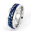 304 Stainless Steel Rotatable Chain Finger Rings for Men FS-WG60CA3-08-1