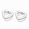 201 Stainless Steel Open Heart Charms STAS-L234-068P-2
