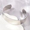 15.5MM Brass Textured Open Cuff Bangles for Women KK-CBA68DA-11P-3