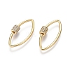 Brass Micro Pave Cubic Zirconia Screw Carabiner Lock Charms ZIRC-I031-19G-1