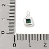 925 Sterling Silver Pave Cubic Zirconia Square Charms with Jump Rings and 925 Stamp STER-D288-05S-01-3