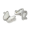 Brass Micro Pave Clear Cubic Zirconia Pave Natural Shell Butterfly Connector Charms KK-P283-05P-2