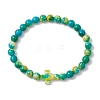 Synthetic Ocean White Jade Beads Stretch Bracelets for Women Men BJEW-JB11300-03-2