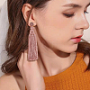 4 Pairs 4 Colors Polyester Tassels Earrings with Seed Beaded EJEW-FI0002-96-7