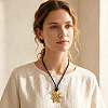Alloy Flower Pendant Adjustable Nylon Cord Tie Knot Necklaces for Women WG58F26-01-2