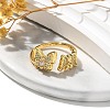 Brass Micro Pave Cubic Zirconia Cuff Finger Rings for Women RJEW-B112-15G-3