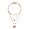 Alloy Rhinestone 3 Layer Necklaces WGF0AED-04-2