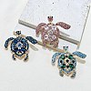 Tortoise Alloy Rhinestone Brooches for Backpack Clothes PW-WG63776-01-3