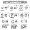 Unicraftale 36Pcs 9 Style 304 Stainless Steel Stud Earring Settings STAS-UN0027-06-3