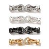 Rack Plating Brass Pave Clear Cubic Zirconia Fold Over Clasps KK-M285-31B-1