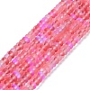 Frosted Transparent Glass Beads Strands X-FGLA-M002-01A-1