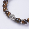 Natural Tiger Eye Beads Stretch Bracelets BJEW-E325-D19-2