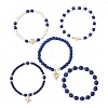 5Pcs 5 Styles Dyed Synthetic Turquoise Beads Stretch Bracelets BJEW-JB12825-3