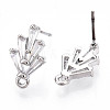 Brass Cubic Zirconia Ear Studs MAK-T011-04P-2