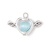 10Pcs Cat Eye with Alloy Pendants PALLOY-JF04278-2