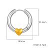 304 Stainless Steel Heart Huggie Hoop Earrings for Women WG7102D-01-3