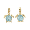 Brass Micro Pave Cubic Zirconia Pendants KK-C093-09G-02-1