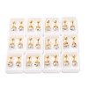 Heart Glass Ear Fake Plugs EJEW-H105-25G-D-1