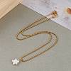 Natural Freshwater Shell Star Pendant Necklaces NJEW-JN03261-01-5