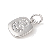 Rack Plating Brass Micro Pave CLear Cubic Zirconia Charms KK-E110-14P-S-2