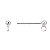 925 Sterling Silver Stud Earring Findings STER-T002-197S-3