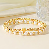 2Pcs Elegant Brass & Gemstone Bracelet Sets GH1695-3