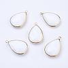 Golden Tone Brass Glass Teardrop Pendants GLAA-M006-A-22G-1