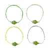 4Pcs 4 Colors Ocean Dyed Synthetic Turquoise Sea Turtle Beaded Adjustable Waxed Polyester Cord Bracelets for Women BJEW-JB14243-01-3