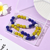 1Pc Polymer Clay Rhinestone Round Beaded Stretch Necklaces NJEW-SP0001-14E-7
