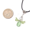 Angel Glass Sead Beaded Wing Pendant Necklaces NJEW-MZ00090-05-3