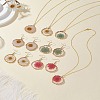 Inner Dried Flower Resin Dangle Earring & Pendant Necklaces Sets SJEW-FS00005-7