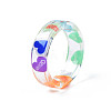 Transparent Resin Love Heart Word Finger Ring for Women RJEW-T022-023-5