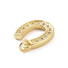 Brass Micro Pave Cubic Zirconia U Shape Charms KK-C012-24G-3