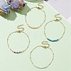 4Pcs 4 Style Natural Mixed Gemstone Beaded Link Braclet with Satellite Chains BJEW-JB09496-01-2