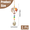 1Pc Natural Mixed Stone Chip Wrapped Heart with Tree of Life Hanging Ornaments HJEW-DJ0001-15A-2