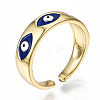 Brass Enamel Cuff Rings RJEW-T018-05G-NF-5