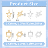 40Pcs 4 Styles Brass Connector Charms KK-FI0001-09-2