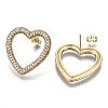 Brass Micro Pave Clear Cubic Zirconia Stud Earrings EJEW-T046-012G-NF-2