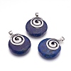 Natural Dyed Lapis Lazuli Pendants KK-F751-D20-1