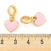 Rack Plating Alloy Enamel Heart European Dangle Charms FIND-B034-21G-01-3