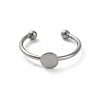 Non-Tarnish Adjustable 304 Stainless Steel Finger Rings Components STAS-K278-04A-P-2