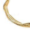 304 Stainless Steel Braided Cuban Link Chain Necklace for Women NJEW-P271-04G-2