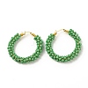 Glass Seed Beaded Hoop Earrings for Women EJEW-C003-02I-RS-1