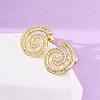 Brass Micro Pave Clear Cubic Zirconia Stud Earrings EJEW-H158-07A-G-3