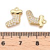 Christmas Theme Brass Micro Pave Clear Cubic Zirconia Charms KK-T073-17G-3