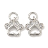 Rack Plating Brass Micro Pave Clear Cubic Zirconia Charms KK-U030-07P-1