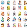 50Pcs PP Plastic Animals Sticker PW-WG98F2E-01-6