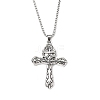 Zinc Alloy Cross Pendant Necklaces NJEW-M211-06D-ASP-1